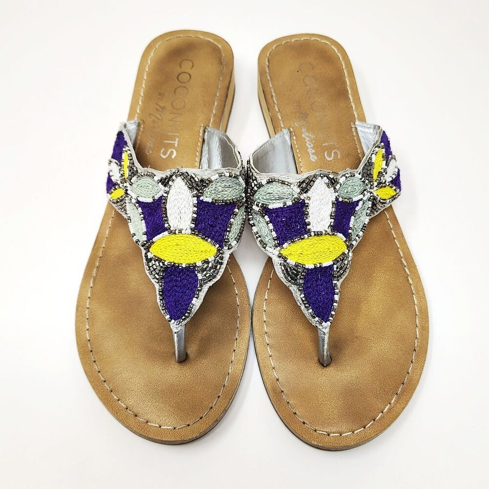 Coconuts Matisse Womens 8 Shoes Sayulita Thong Sandals Beaded Boho